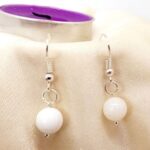 Gentle Whiteness, natural stone earrings, White Agate