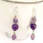 Euterpe, Natural Stone Earrings, Amethyst