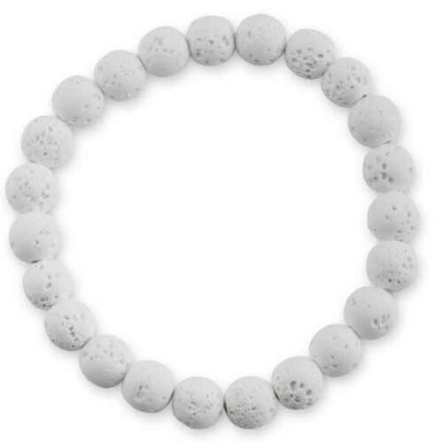 White Volcanic Stone Bracelet, Natural Stone - Image 7