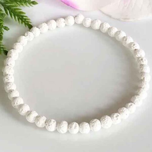White Volcanic Stone Bracelet, Natural Stone - Image 8