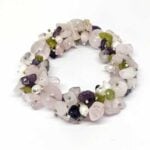 Tender Love, Luxury Set - Bracelet, Earrings and Necklace with Rose Quartz, Peridot, Pearl, Amethyst - Image 20