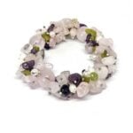 Tender Love, Luxury Set - Bracelet, Earrings and Necklace with Rose Quartz, Peridot, Pearl, Amethyst - Image 19
