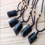 Arwen pendant, Black Tourmaline, with sliding knot - Image 2