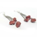 Isis, Sunstone earrings (sand aventurine), yellow, large chips. - Image 2
