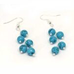 Magdalena, handmade earrings, Turquoise, 6 mm. - Image 4