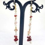 Lily, long earrings, Jasper, Sunstone, Jadeite