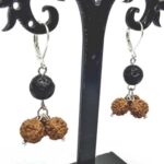 Eyes of the Himalayas, Rudraksha and Lava Stone earrings - Image 3