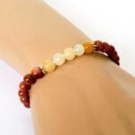 Chiron, Handmade Bracelet with Sunstone and Light Carnelian 6 mm
