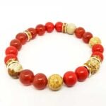 Aries Zodiac Sign, Natural Stone Bracelet, 8 mm.