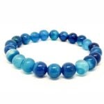 Blue Banded Agate, Handmade Bracelet, Synthetic Stone - Image 4