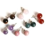 Mini Natural Stone Earrings Collection, 6 or 10 mm