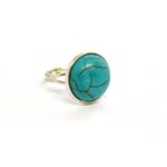 Turquoise, Adjustable Ring, Natural Stone, Round 10, 12 or 16 mm