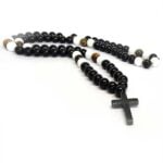 Ether, Men's Necklace, Hematite Cross, Natural Stone Beads - Image 9