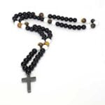 Ether, Men's Necklace, Hematite Cross, Natural Stone Beads - Image 5