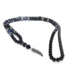 Perseus, Men's Necklace, Hematite Pendant, Natural Stone Beads