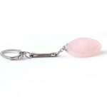 Keychain, Rose Quartz, Beautiful Asymmetrical Pendant