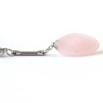 Keychain, Rose Quartz, Beautiful Asymmetrical Pendant - Image 6