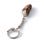 Keychain, Tiger’s Eye, Natural Stone, Asymmetrical Pendant - Image 2