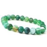 Green Striped Agate, Handmade Bracelet, Synthetic