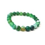 Green Striped Agate, Handmade Bracelet, Synthetic - Image 2