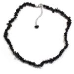 Black Tourmaline, Medium 5-7 mm Chips, Handmade Necklace
