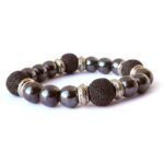 Proserpina, Diffuser Bracelet, Hematite 8 mm, Volcanic Stone 10 mm - Image 2