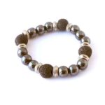 Proserpina, Diffuser Bracelet, Hematite 8 mm, Volcanic Stone 10 mm - Image 5