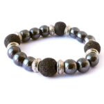 Proserpina, Diffuser Bracelet, Hematite 8 mm, Volcanic Stone 10 mm - Image 3