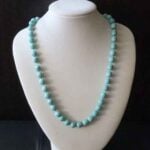 Lightness, Turquoise 10 mm Necklace, Knots and “Shamballa” Style Finish - Image 4