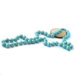 Lightness, Turquoise 10 mm Necklace, Knots and “Shamballa” Style Finish - Image 6