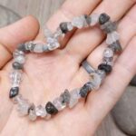 Tourmalinated Quartz, Handmade Bracelet, Natural Stone Chips - Image 3