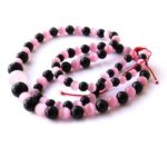 Kaya, long women's necklace, Onyx, Cat's Eye and Rose Quartz - Image 2