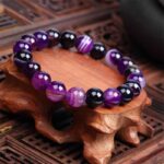 Striped Agate, Violet, synthetically treated stone