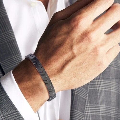 Boldness, men's bracelet, Hematite - Image 4
