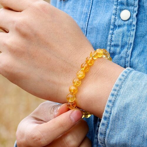 Citrine, Class A, natural stone, stretch bracelet - Image 7