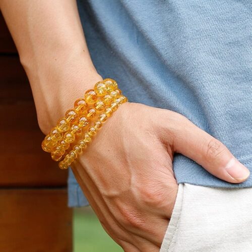 Citrine, Class A, natural stone, stretch bracelet - Image 3