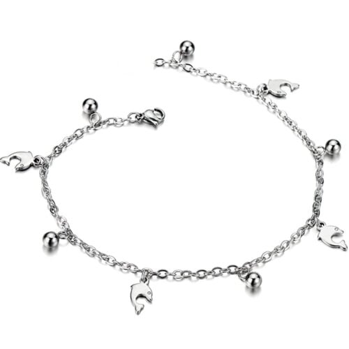 Stainless steel anklet with dangling charms, in several variations - Image 3