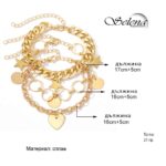 3 Modern Charm Bracelets in Gold Tone - Image 5