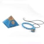 Communication and Calm, 3-in-1 Set - Protective Orgonite Pyramid + Orgonite Pendant + Turquoise Bracelet - Image 7