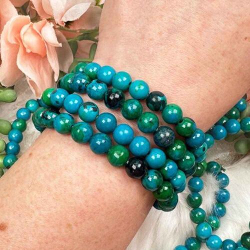 Chrysocolla, natural stone bracelet - Image 3