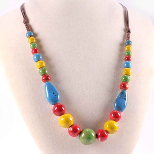 Dance of Colors, Necklace, Ceramic Beads - Image 2