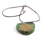 Orgonite Heart Pendant with the Flower of Life - Image 4