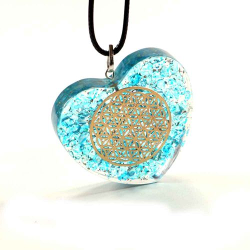 Orgonite Heart Pendant with the Flower of Life - Image 19