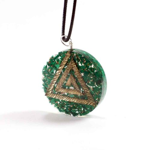 Orgonite Pendant with Malachite and Interlocking Triangles - Image 3