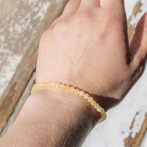 Yellow Calcite, Natural Stone Bracelet, Class A Beads - Image 3