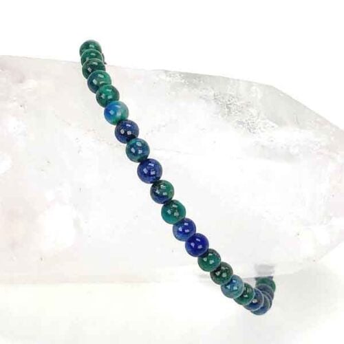 Azurite with Malachite, Handmade Natural Stone Bracelet - Image 3