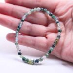 Moss Agate, Stretch Bracelet, Natural Stone, Class A - Image 4