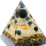 Triple Protection - Orgonite Pyramid with Black Tourmaline, Tiger’s Eye and Garnet - Image 4