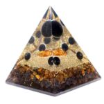 Triple Protection - Orgonite Pyramid with Black Tourmaline, Tiger’s Eye and Garnet - Image 3