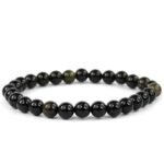 Black Obsidian, Class A, Natural Stone Stretch Bracelet - Image 6